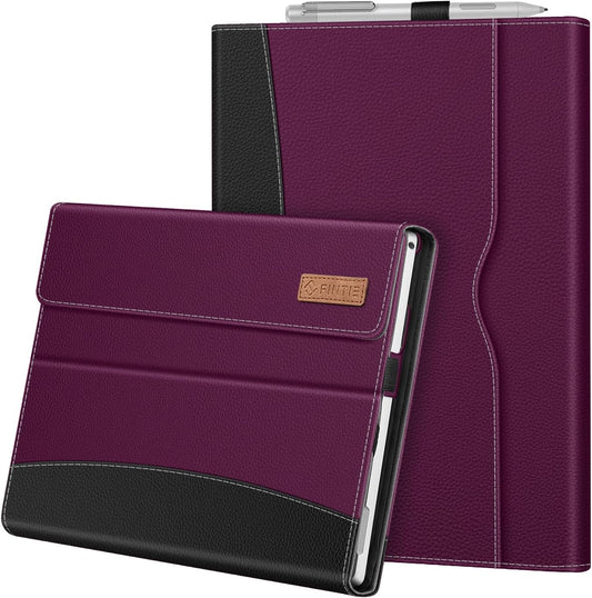 Case for 12.3 Inch Microsoft Surface Pro 7 Plus, Surface Pro 7, Surface Pro 6, Pro 5, Pro 4, Pro 3 - Portfolio Business Cover with Pocket, Compatible with Type Cover Keyboard, Purple
